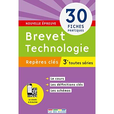 Collectif Brevet Technologie 3e Toutes Séries : 30 Fiches Pratiques - Publicité Collectif Brevet Technologie 3e Toutes Séries : 30 Fiches Pratiques - Publicité