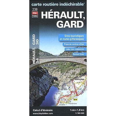 Blay-Foldex Hérault (34), Gard (30). Carte Départementale, Routière Et Touristique - Publicité Blay-Foldex Hérault (34), Gard (30). Carte Départementale, Routière Et Touristique - Publicité