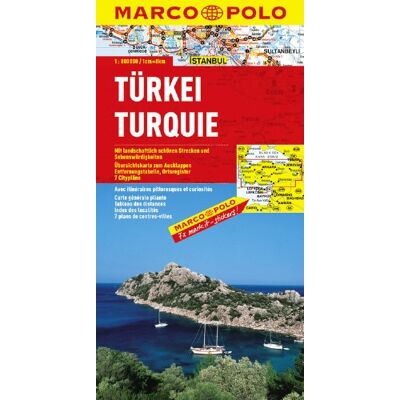 Marco Polo Länderkarte Türkei 1:800.000: Mit Landschaftlich Schönen Strecken Und Sehenswürdigkeiten. Übersichtskarte Zum Ausklappen, Entfernungstabelle, Ortsregister, 7 Citypläne - Publicité Marco Polo Länderkarte Türkei 1:800.000: Mit Landschaftlich Schönen Strecken Und Sehenswürdigkeiten. Übersichtskarte Zum Ausklappen, Entfernungstabelle, Ortsregister, 7 Citypläne - Publicité