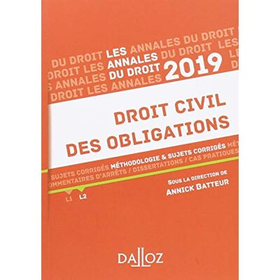 Collectif Droit Civil Des Obligations : Méthodologie & Sujets Corrigés : 2019 - Publicité Collectif Droit Civil Des Obligations : Méthodologie & Sujets Corrigés : 2019 - Publicité