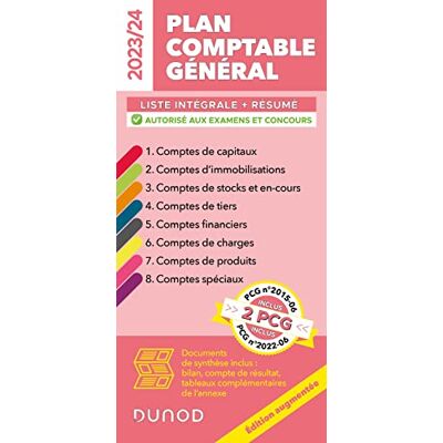 Dunod Plan Comptable Général 2023-2024 : Liste Intégrale + Résumé - Publicité Dunod Plan Comptable Général 2023-2024 : Liste Intégrale + Résumé - Publicité