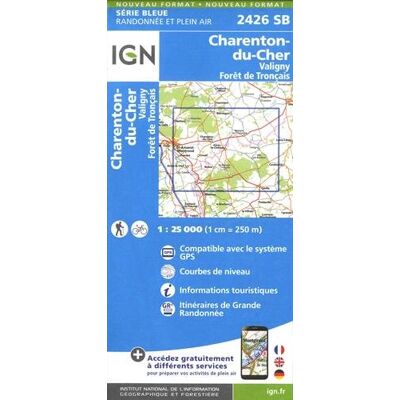 Ign Karte, Serie Bleue Charenton-Du-Cher. Valigny. Forêt De Tronçais - Publicité Ign Karte, Serie Bleue Charenton-Du-Cher. Valigny. Forêt De Tronçais - Publicité
