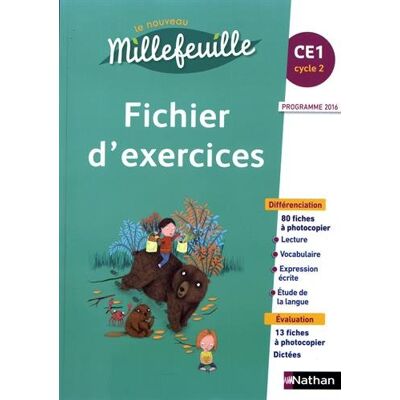 Collectif Le Nouveau Millefeuille Ce1, Cycle 2 : Fichier D'Exercices : Programme 2016 - Publicité Collectif Le Nouveau Millefeuille Ce1, Cycle 2 : Fichier D'Exercices : Programme 2016 - Publicité