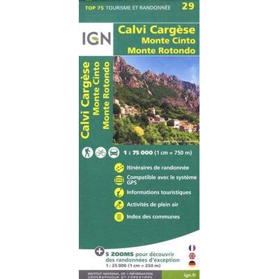 Collectif Calvi Cargèse Monte Cinto Monte Rotondo 1:75000 - Publicité Collectif Calvi Cargèse Monte Cinto Monte Rotondo 1:75000 - Publicité