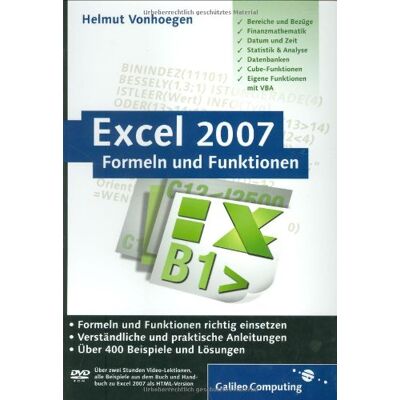 Helmut Vonhoegen Excel 2007 - Formeln Und Funktionen (Galileo Computing) - Publicité Helmut Vonhoegen Excel 2007 - Formeln Und Funktionen (Galileo Computing) - Publicité