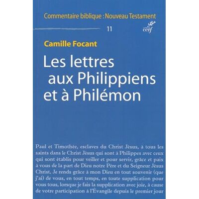 Camille Focant Les Lettres Aux Philippiens Et À Philémon - Publicité Camille Focant Les Lettres Aux Philippiens Et À Philémon - Publicité