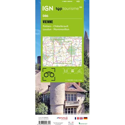 Collectif T100d86 Vienne Poitiers: Vienne - Poitiers - Châtellerault - Loudun - Montmorillon 1:100000 (Top 100) - Publicité Collectif T100d86 Vienne Poitiers: Vienne - Poitiers - Châtellerault - Loudun - Montmorillon 1:100000 (Top 100) - Publicité