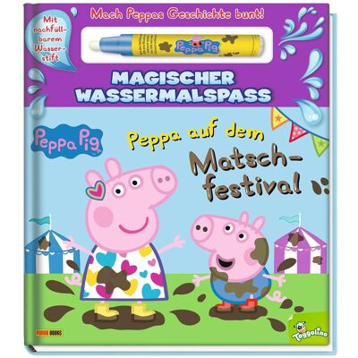 Panini Peppa Pig: Peppa Auf Dem Matschfestival - Magischer Wassermalspaß: Pappbilderbuch Mit Geschichte Und Magischem Wassermalstift - Publicité Panini Peppa Pig: Peppa Auf Dem Matschfestival - Magischer Wassermalspaß: Pappbilderbuch Mit Geschichte Und Magischem Wassermalstift - Publicité