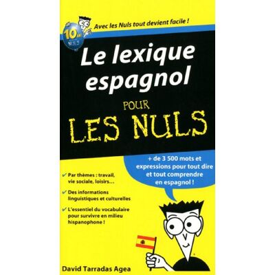 David Tarradas Agea Le Lexique Espagnol Pour Les Nuls - Publicité David Tarradas Agea Le Lexique Espagnol Pour Les Nuls - Publicité