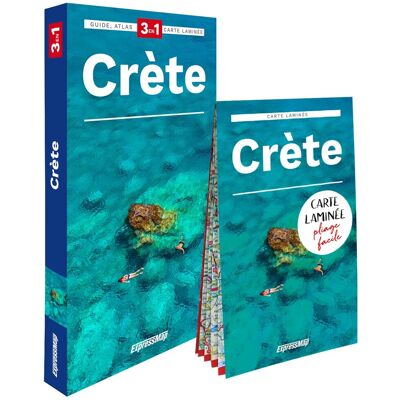 Crète : 3 En 1 : Guide, Atlas, Carte Laminée - Publicité Crète : 3 En 1 : Guide, Atlas, Carte Laminée - Publicité