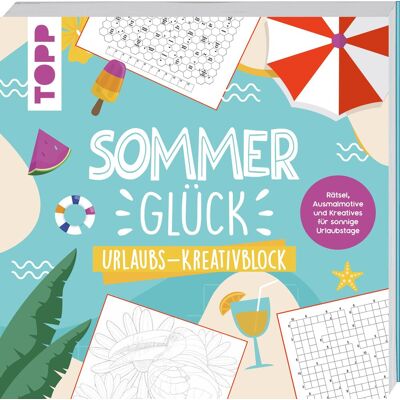 frechverlag Sommerglück - Urlaubs-Kreativblock: Rätsel, Ausmalmotive Und Kreatives Für Sonnige Urlaubstage - Publicité frechverlag Sommerglück - Urlaubs-Kreativblock: Rätsel, Ausmalmotive Und Kreatives Für Sonnige Urlaubstage - Publicité