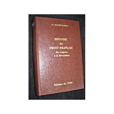 Oliver-Martin Fr. Histoire Du Droit Français Des Origines A La Revolution - Publicité Oliver-Martin Fr. Histoire Du Droit Français Des Origines A La Revolution - Publicité