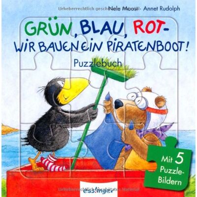 Nele Moost Grün, Blau, Rot – Wir Bauen Ein Piratenboot! Puzzlebuch: Mit 5 Puzzle-Bildern - Publicité Nele Moost Grün, Blau, Rot – Wir Bauen Ein Piratenboot! Puzzlebuch: Mit 5 Puzzle-Bildern - Publicité