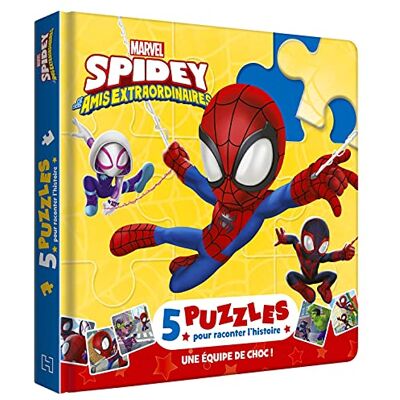Disney Spidey Et Ses Amis Extraordinaires : Une Équipe De Choc ! : 5 Puzzles Pour Raconter L'Histoire - Publicité Disney Spidey Et Ses Amis Extraordinaires : Une Équipe De Choc ! : 5 Puzzles Pour Raconter L'Histoire - Publicité