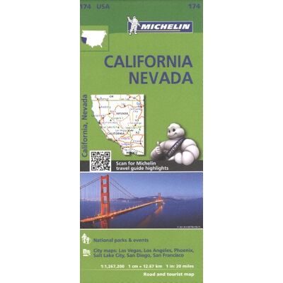 Michelin Usa California, Nevada Map 174 - Publicité Michelin Usa California, Nevada Map 174 - Publicité