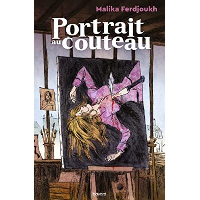 Malika Ferdjoukh Portrait Au Couteau - Publicité Malika Ferdjoukh Portrait Au Couteau - Publicité