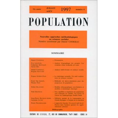 Ined Population, N° 4 (1997). Nouvelles Approches Méthodologiques - Publicité Ined Population, N° 4 (1997). Nouvelles Approches Méthodologiques - Publicité