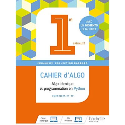 Cahiers D'Algo 1re Spécialité : Algorithmique Et Programmation En Python : Exercices Et Tp - Publicité Cahiers D'Algo 1re Spécialité : Algorithmique Et Programmation En Python : Exercices Et Tp - Publicité