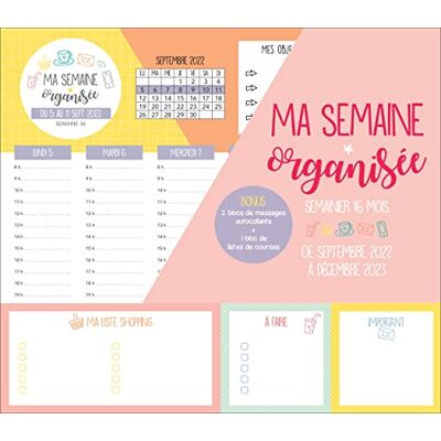 Editions 365 Ma Semaine Organisée 2022-2023 : Semainier 16 Mois, De Septembre 2022 À Décembre 2023 - Publicité Editions 365 Ma Semaine Organisée 2022-2023 : Semainier 16 Mois, De Septembre 2022 À Décembre 2023 - Publicité
