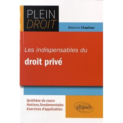 Béatrice Chapleau Les Indispensables Du Droit Privé - Publicité Béatrice Chapleau Les Indispensables Du Droit Privé - Publicité