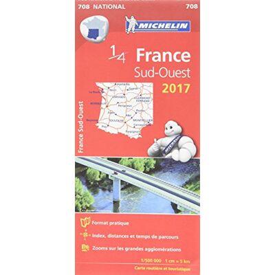Carte France Sud-Ouest Michelin 2017 - Publicité Carte France Sud-Ouest Michelin 2017 - Publicité