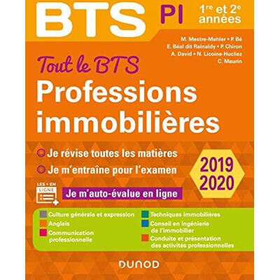 Collectif Professions Immobilières Bts Pi, 1re Et 2e Années : Tout Le Bts, 2019-2020 - Publicité Collectif Professions Immobilières Bts Pi, 1re Et 2e Années : Tout Le Bts, 2019-2020 - Publicité