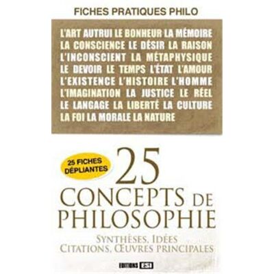 Collectif 25 Concepts De Philosophie : Synthèses, Idées, Citations, Oeuvres Principales : Fiches Pratiques Philo - Publicité Collectif 25 Concepts De Philosophie : Synthèses, Idées, Citations, Oeuvres Principales : Fiches Pratiques Philo - Publicité