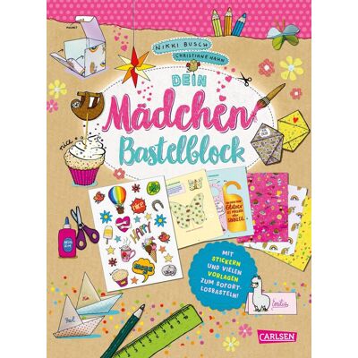 Nikki Busch Dein Mädchen-Bastelblock: Mit Stickern Und Vielen Vorlagen Zum Sofort-Losbasteln Kreative Bastelideen Ab 8 Jahren Mit Stift, Schere Und Papier - Publicité Nikki Busch Dein Mädchen-Bastelblock: Mit Stickern Und Vielen Vorlagen Zum Sofort-Losbasteln Kreative Bastelideen Ab 8 Jahren Mit Stift, Schere Und Papier - Publicité
