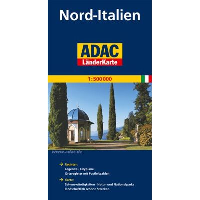 Collectif Adac Länderkarte Nord-Italien 1:500.000: Register: Legende, Citypläne, Ortsregister Mit Postleitzahlen. Karte: Sehenswürdigkeiten, Natur- Und Nationalparks, Landschaftlich Schöne Strecken - Publicité Collectif Adac Länderkarte Nord-Italien 1:500.000: Register: Legende, Citypläne, Ortsregister Mit Postleitzahlen. Karte: Sehenswürdigkeiten, Natur- Und Nationalparks, Landschaftlich Schöne Strecken - Publicité