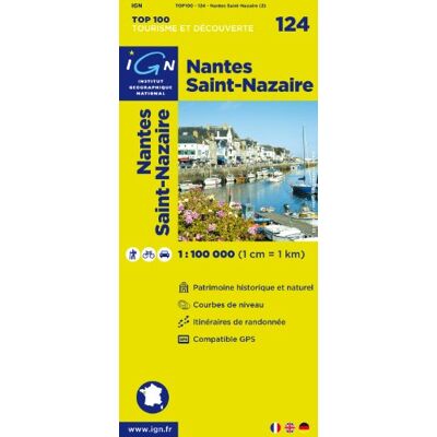 Ign 1 : 100 000 Nantes Saint-Nazaire: Top 100 Tourisme Et Découverte. Patrimoine Historique Et Naturel / Courbes De Niveau / Routes Et Chemins / Itinéaires De Randonnée / Compatible Gps (Ign Map) - Publicité Ign 1 : 100 000 Nantes Saint-Nazaire: Top 100 Tourisme Et Découverte. Patrimoine Historique Et Naturel / Courbes De Niveau / Routes Et Chemins / Itinéaires De Randonnée / Compatible Gps (Ign Map) - Publicité