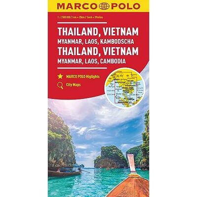 Marco Polo Kontinentalkarte Thailand, Vietnam 1:2,5 Mio.: Myanmar, Laos, Kambodscha - Publicité Marco Polo Kontinentalkarte Thailand, Vietnam 1:2,5 Mio.: Myanmar, Laos, Kambodscha - Publicité