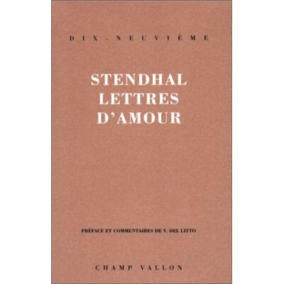 Stendhal Lettres D'Amour - Publicité Stendhal Lettres D'Amour - Publicité