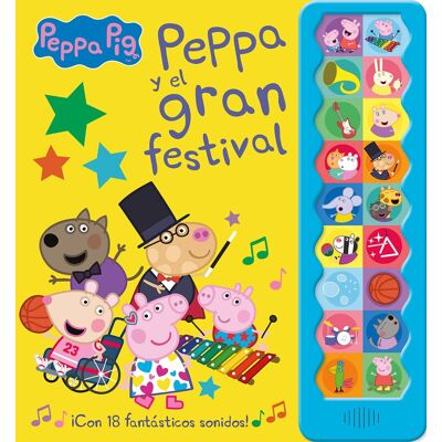 Hasbro Peppa Pig. Libro Con Sonidos - Peppa Pig Y El Gran Festival: ¡con 18 Fantásticos Sonidos! - Publicité Hasbro Peppa Pig. Libro Con Sonidos - Peppa Pig Y El Gran Festival: ¡con 18 Fantásticos Sonidos! - Publicité