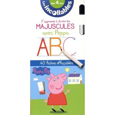 Collectif Les Incollables, Peppa Pig : J'Apprends À Écrire Les Majuscules Avec Peppa, Dès 4 Ans : 40 Fiches Effaçables - Publicité Collectif Les Incollables, Peppa Pig : J'Apprends À Écrire Les Majuscules Avec Peppa, Dès 4 Ans : 40 Fiches Effaçables - Publicité