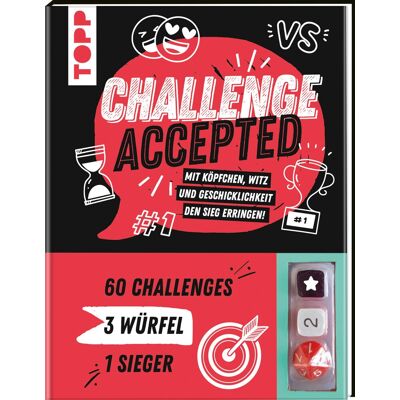 frechverlag Challenge Accepted! Mit 3 Würfeln Und 60 Challenges: Mit Köpfchen, Witz Und Geschicklichkeit Den Sieg Erringen. Ab 13 Jahren - Publicité frechverlag Challenge Accepted! Mit 3 Würfeln Und 60 Challenges: Mit Köpfchen, Witz Und Geschicklichkeit Den Sieg Erringen. Ab 13 Jahren - Publicité