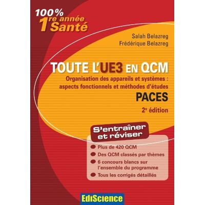 Salah Belazreg Toute L'Ue3 En Qcm Paces : Organisation Des Appareils Et Systèmes : Aspects Fonctionnels Et Méthodes D'Études - Publicité Salah Belazreg Toute L'Ue3 En Qcm Paces : Organisation Des Appareils Et Systèmes : Aspects Fonctionnels Et Méthodes D'Études - Publicité