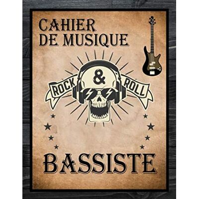 Cahier De Musique: Carnet De Partitions Pour Basse - Papier Manuscrit - 12 Portées Par Page - 110 Pages - Grand Format A4 - Couverture Vintage (Tablatures Et Portées Pour Bassiste) - Publicité Cahier De Musique: Carnet De Partitions Pour Basse - Papier Manuscrit - 12 Portées Par Page - 110 Pages - Grand Format A4 - Couverture Vintage (Tablatures Et Portées Pour Bassiste) - Publicité