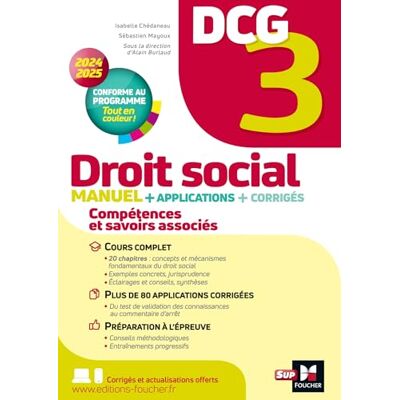 Isabelle Chédaneau Dcg 3 Droit Social : Manuel + Applications + Corrigés : 2024-2025, Conforme Au Programme - Publicité Isabelle Chédaneau Dcg 3 Droit Social : Manuel + Applications + Corrigés : 2024-2025, Conforme Au Programme - Publicité
