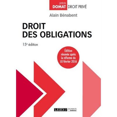 Alain Bénabent Droit Des Obligations - Publicité Alain Bénabent Droit Des Obligations - Publicité
