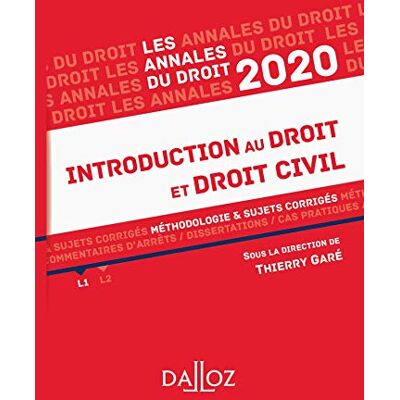 Collectif Introduction Au Droit Et Droit Civil 2020 : Méthodologie & Sujets Corrigés - Publicité Collectif Introduction Au Droit Et Droit Civil 2020 : Méthodologie & Sujets Corrigés - Publicité