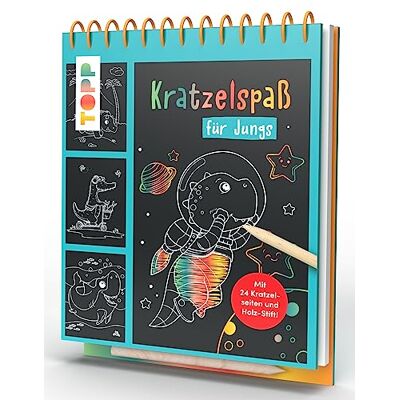 frechverlag Kratzelspaß Für Jungs: Mit 24 Kratzelseiten Und Holz-Stift! - Publicité frechverlag Kratzelspaß Für Jungs: Mit 24 Kratzelseiten Und Holz-Stift! - Publicité