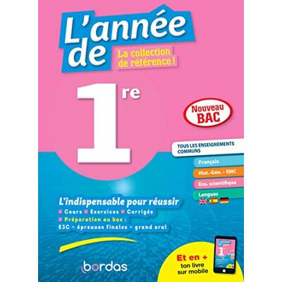 Collectif L'Année De 1re, Tous Les Enseignements Communs : Nouveau Bac - Publicité Collectif L'Année De 1re, Tous Les Enseignements Communs : Nouveau Bac - Publicité