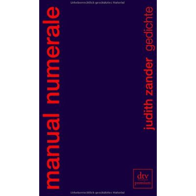 Judith Zander Manual Numerale: Gedichte - Publicité Judith Zander Manual Numerale: Gedichte - Publicité