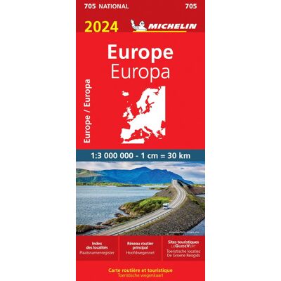 Europe Main Roads+tourist.Pl. 2024 (705): Wegenkaart Schaal 1 : 3.000.000 (National, Band 705) - Publicité Europe Main Roads+tourist.Pl. 2024 (705): Wegenkaart Schaal 1 : 3.000.000 (National, Band 705) - Publicité