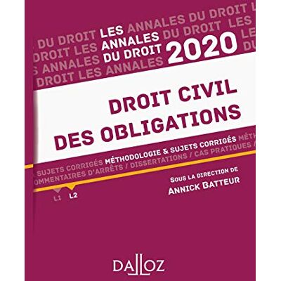 Collectif Droit Civil Des Obligations : Méthodologie & Sujets Corrigés : 2020 - Publicité Collectif Droit Civil Des Obligations : Méthodologie & Sujets Corrigés : 2020 - Publicité