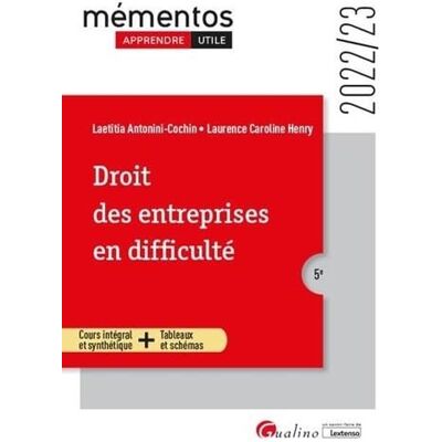 Laetitia Antonini-Cochin Droit Des Entreprises En Difficulté : 2022-2023 - Publicité Laetitia Antonini-Cochin Droit Des Entreprises En Difficulté : 2022-2023 - Publicité