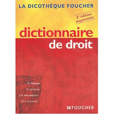Michelle Fontaine Dictionnaire De Droit - Publicité Michelle Fontaine Dictionnaire De Droit - Publicité