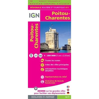 IGN Poitou - Charentes 2015. 1 : 250 000: Réseau Autoroutier Gratuit Et Payant. Index Des Villes Principales. Informations Touristiques Détaillées - Publicité IGN Poitou - Charentes 2015. 1 : 250 000: Réseau Autoroutier Gratuit Et Payant. Index Des Villes Principales. Informations Touristiques Détaillées - Publicité