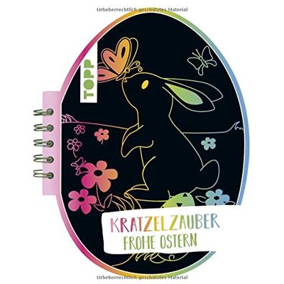 frechverlag Kratzelzauber Ostern (Kratzelbuch In Ostereiform): Formgestanztes Kratzelbuch In Eierform. Mit Holz-Kratzstift, 20 Kratzelseiten, 20 Malanregungen Und 40 Skizzenseiten. Publicité frechverlag Kratzelzauber Ostern (Kratzelbuch In Ostereiform): Formgestanztes Kratzelbuch In Eierform. Mit Holz-Kratzstift, 20 Kratzelseiten, 20 Malanregungen Und 40 Skizzenseiten. Publicité