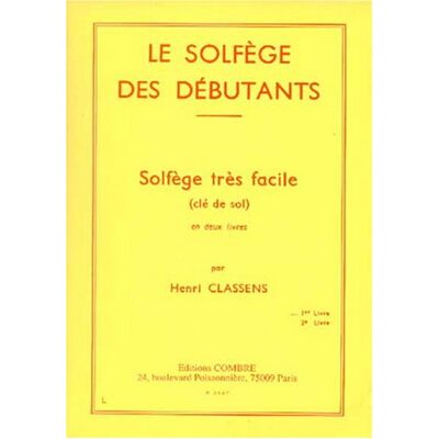 Classens Solfège Des Débutants-Sol V.1 - Publicité Classens Solfège Des Débutants-Sol V.1 - Publicité
